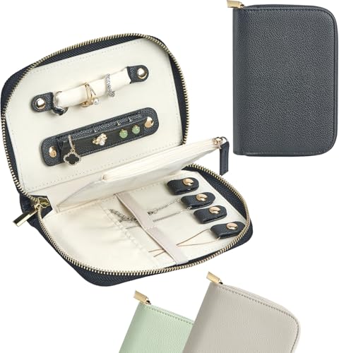 Travel Jewelry Organizer Case - for Tangle-Free Necklaces, Earrings, Rings, Bracelets Storage, Travel Essentials, Fashion Portable Jewelry Travel bags for Women - New Medium Black - color: New Medium Black