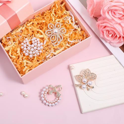 4pcs Brooches and Pins for Women, Flower Brooch, Crystal Pearl Brooch, for Women Fashion Accessories - style: leaf
