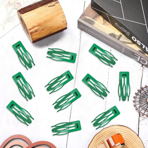 20 Pcs Snap Hair Clips for Women Snap Hair Barrettes Double Grip Hair Clips 3 Prong Clips for Hair Barrettes for Women Girls (Green) - color: Green