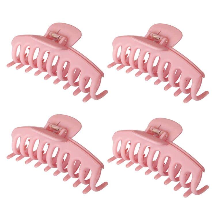4 Pack Big Hair Claw Clips Nonslip Large Claw Clip for Women and Girls Hair,Strong Hold Grips Hair Accessories 4 Inch Pink) - color: 4PackPink
