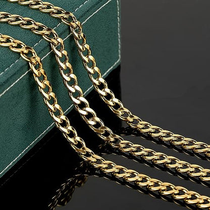 UMAOKANG Gold Cuban Chain for Jewelry Making Chunky Stainless Steel Chains | 9.8 Feet PVD Gold Plated Jewelry Chains Bulk 10mm Wide Necklace Chain for Men Strong Jewelry Chain Roll - color: Gold Twist-10mm