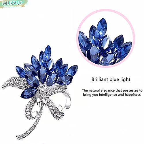 Lavender flower brooch crystal rhinestone tulip brooch elegant accessories jewelry women brooches and pins fashion jewelry wedding flowers lapel pin - color: Blue Bouquet