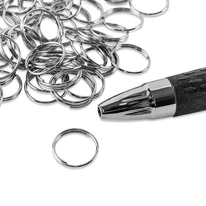 Super Z Outlet 100 Piece Mini Stainless Steel Split Rings Connectors for Arts & Crafts, Chandelier, Necklaces, Homemade Jewelry Making, DIY Keychains, Crystal Garlands, and Curtain Suncatchers (12mm)