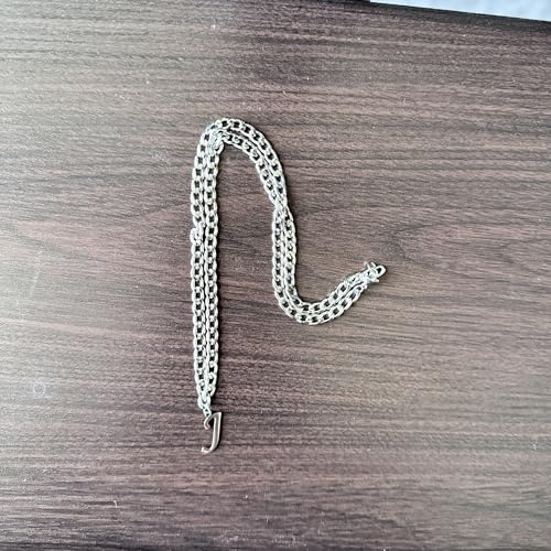 Stainless Steel Initial A-Z Necklace for Men Women,Cuban Chain,Titanium Steel Initial Letter Pendant Charm Necklaces Accessories Jewelry for Woman Man,21 Inch Chain - color: J