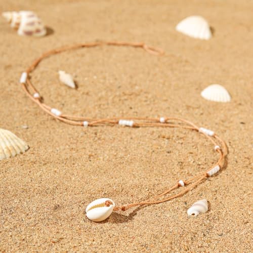 Dainty Boho Beaded Choker Necklace Beach Layered Colorful Bead Necklace Jewelry Gifts for Women - color: White