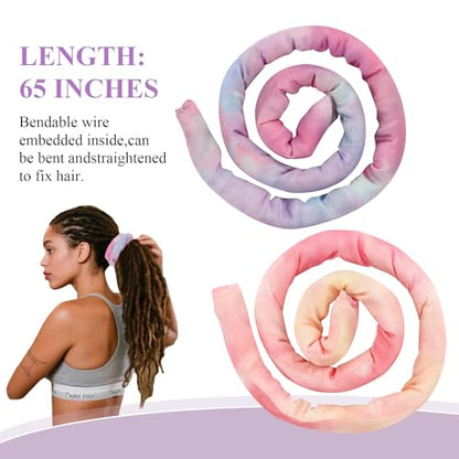 4 Pieces Spiral Lock Hair Tie, Dreadlock Hair Tie Set, Iron Wire Embedded, Bendable Ponytail Holders for Women and Men for Braids Loc Thick Curly Hairs (Multi)