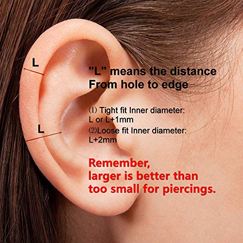 Nose Rings Hoop, 316L Surgical Steel 20G 18G 16G 14G Hypoallergenic Nose Rings Septum Cartilage Hoop Earring Conch Piercing Jewelry for Women, Diameter 5mm to 14mm, Gold, Rose Gold, Silver, Black - style: 1pcs, Black, 20g, Diameter: 5mm