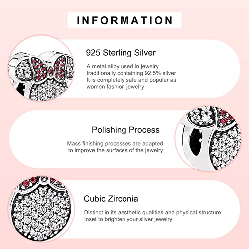 MITSOKU 925 Sterling Silver Charms for Bracelets Necklaces Animal prototype Pendant Safety Chain Dangle Pendants Beads Christmas Day Charms Jewelry Gift for Women - style: Cartoon Mouse Headwear