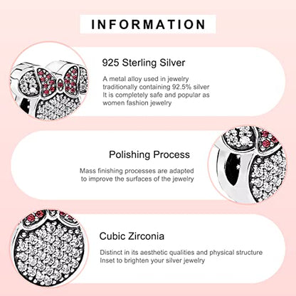 MITSOKU 925 Sterling Silver Charms for Bracelets Necklaces Animal prototype Pendant Safety Chain Dangle Pendants Beads Christmas Day Charms Jewelry Gift for Women - style: Cartoon Mouse Headwear