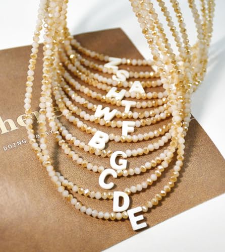 Tanyoyo Initial Necklaces for Women - Trendy Beaded Choker Necklace for Women, Handmade Letter Choker Necklace Jewelry for Women - style: G