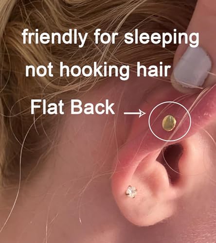 20g 16g Tragus Piercing Jewelry Helix Earrings Threadless Flat Back Earrings for Women Forward Helix Cartilage Earring Tragus Jewelry Medusa Labret Lip Piercing Jewelry Lip Studs 16 Gauge 8mm - color: B5 - threadless 16g 6mm - gold