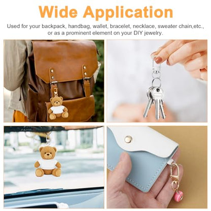 Lobster Claw Clasp 30 PCS Gold & Silver Keychain Hooks 360°Swivel Snap Hooks Metal Rotating Lanyard Hook Small Key Chain Rings for Jewelry Making Purse Bag Connector DIY Making Kit Accessories