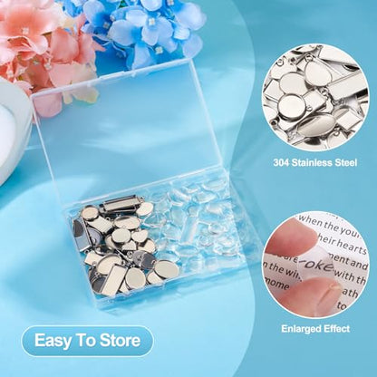 Craftdady Stainless Steel Pendant Cabochon Settings Heart Square Teardrop Flat Round Oval Rectangle Blank Bezel Trays Base Pendant with Glass Cabochons for DIY Earrings Necklace Jewelry - color: Stainless Steel Color 6 Style 2