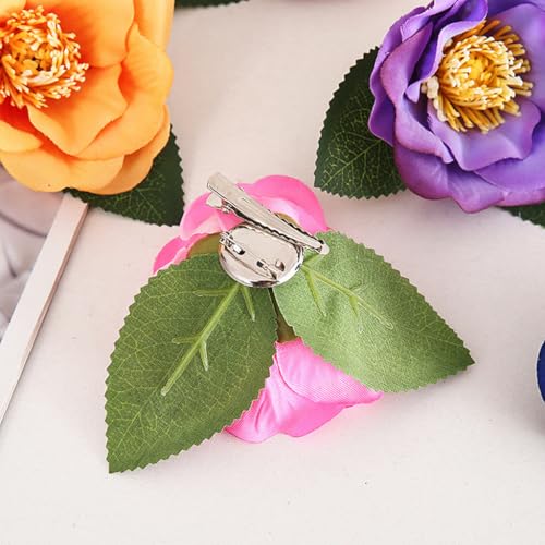 ALIMITOPIA Flower Hair Clip Fabric Artificial Camellia Flower Hairpin Barrette Brooch Headdress Bobby Pins Headwear Hair Accessories for wedding Party supplies(Camellia Style;5.1 inches;6pcs)