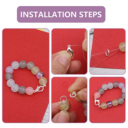 Lunarm Jump Rings 810pcs Stainless Steel Jump Rings for Jewelry Making | Silver Open Jump Rings and 3 Sizes Lobster Clasps Set for Keychain Creation Craft Sturdy Easy to Open and Close