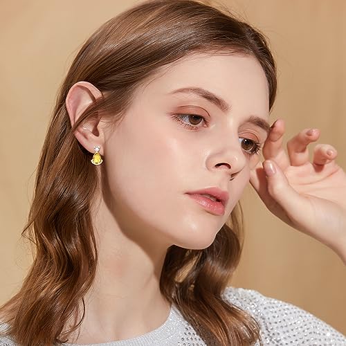 Birthstone Teardrop Crystal Stud Earrings for Women 925 Sterling Silver Solitaire Studs Halo Earrings for Birthday Gifts Teardrop Earrings for women - style: K November
