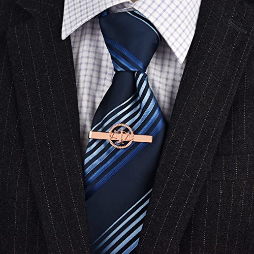 TINGKU Attorney Lawyer Cufflinks and Tie Clip for Men Gifts Scales of Justice Cuff links Tie Clasp Father in Law Enforcement Suit Shirt Jewelry - style: Tie Clip RoseGold