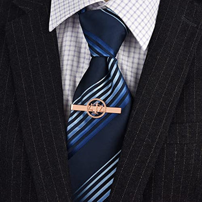 TINGKU Attorney Lawyer Cufflinks and Tie Clip for Men Gifts Scales of Justice Cuff links Tie Clasp Father in Law Enforcement Suit Shirt Jewelry - style: Tie Clip RoseGold