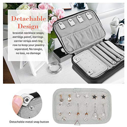 ProCase Travel Jewelry Case Organizer Bag, Soft Padded Jewelry Carrying Pouch Portable Storage Holder for Earrings Ring Necklace Bracelet Chain