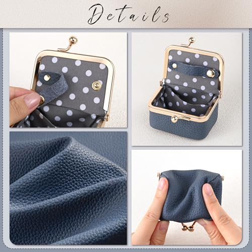Zivyes Mini Jewelry Box Travel Small Coin Purse Organizer Case Genuine Leather Tiny Size (B-blue) - color: B-Blue-Standard