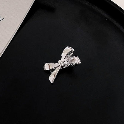 Silver Bow Knot Hair Clips - 10PCS Cute Mini Bow Hairpins for Women - color: Silver Bow