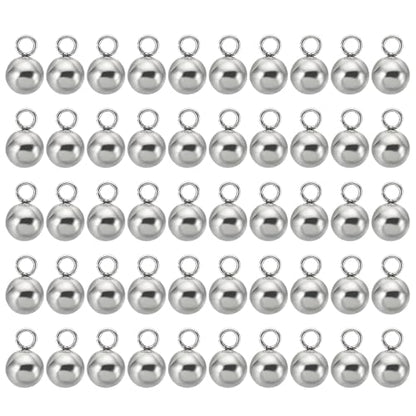 PATIKIL 50pcs Steel Bead Charm, Stainless Steel Ball Bracelet Charm Pendants Metal Round Beads Small Bulk for Jewelry Making - color: Silver Tone, size: 7mm