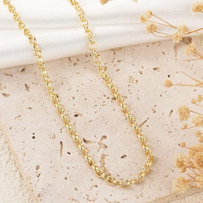 GTVOODX 16.4 Feet Gold Filled Stainless Steel Rolo Chain for Jewelry Making | Unfinished Permanent Jewelry Chain Roll for DIY Jewelry Bracelet Necklace Making with Lobster Clasps Jump Rings - color: Gold Rolo Chains