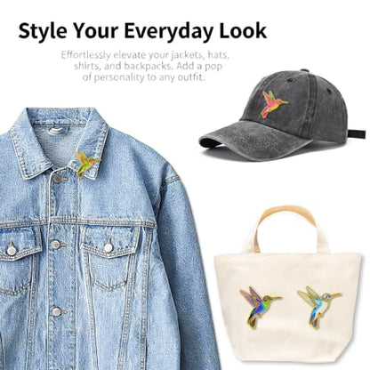 4/6/9/10/12/16/20PCS Cute Enamel Pins Bulk Set, Art Aesthetic Lapel Brooches, Humorous Quote Pins for Backpacks Jackets Hats Bags, Novelty Cool Badges for Women, Men, Teens, Kids - style: 4pcs Hummingbird