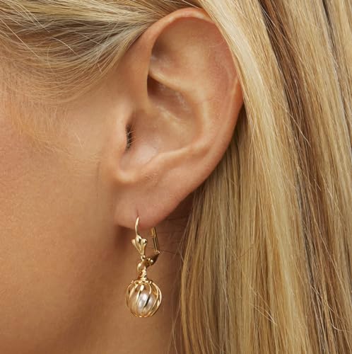 Barzel 18K Gold Plated Pearl Dangling Drop Earrings