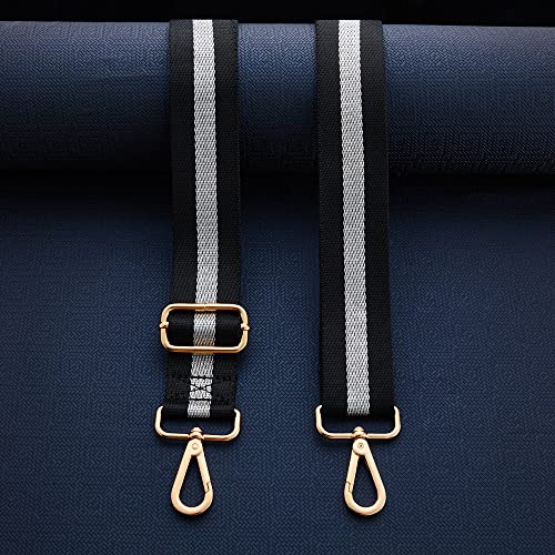 Kolti Purse Strap Replacement Crossbody Handbag Stripe Wide Adjustable - color: Gold Buckle-220