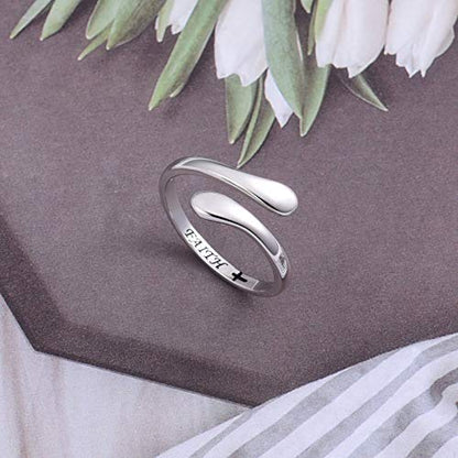 Fookduoduo 925 Sterling Silver Ring Inspirational Jewelry adjustable Wrap Open Rings for Women - style: Faith Cross