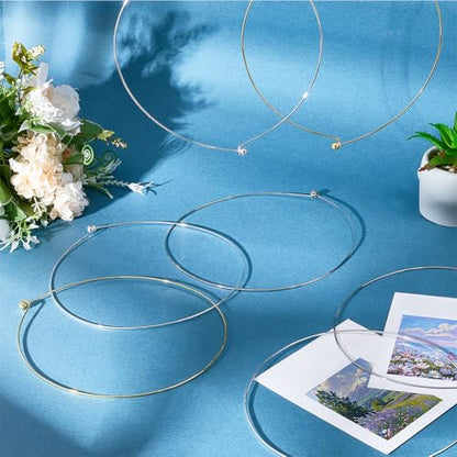 CREATCABIN 9Pcs 3 Colors 1.2mm Wire Wrap Collar Necklaces for Women 304 Stainless Steel Choker Golden Open Choker Collar Metal Plain Round Chain Necklace Round Chain for DIY Jewelry Making Gifts