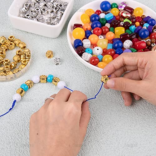 AUEAR, 50 Pack Paw Prints Bead Dog Footprint Beads for DIY Crafts Jewelry Making Silver Gold - color: Silver & Gold, size: 50 Pack