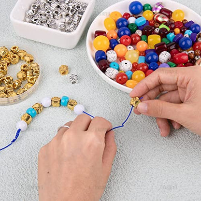 AUEAR, 50 Pack Paw Prints Bead Dog Footprint Beads for DIY Crafts Jewelry Making Silver Gold - color: Silver & Gold, size: 50 Pack