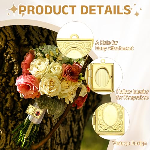 MECCANIXITY Custom Photo Locket Charm, Copper Retro Picture Locket Pendants for DIY Memorial KeyChains Necklace Bracelet Jewelry Making - color: Dark Copper, style: Book
