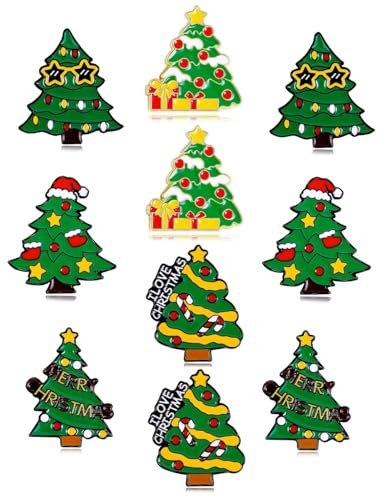 Cute Enamel Pin Set Lapel Pins Brooches Cartoon Brooch Badge Pins for Clothes Bags Backpack for Women - color: Christmas Tree