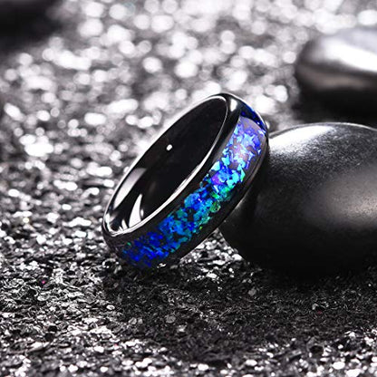 King Will 4mm 6mm 8mm Tungsten Carbide Wedding Band for Men Size 5-15 - color: A-6mm blue-purple
