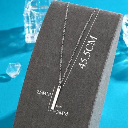 Bar Stylish Minimalist Design Pendant Necklaces for Women Bar Necklace Adjustable - color: silver tone
