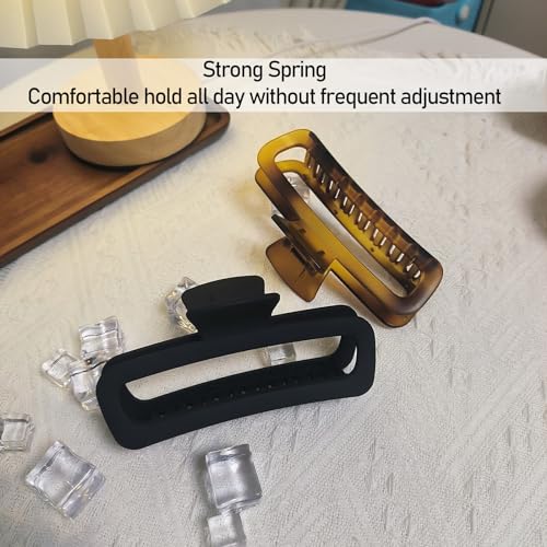 Hair Claw Clips 5 Inch Unbreakable Extra Large Square Rectangle Matte XL Claw Clip Clamp Neutral Colors for Thick Curly Long Hair Women - 2 Pack - color: A1 5 inch