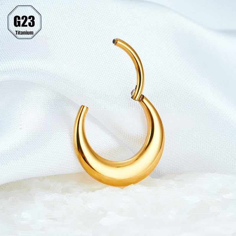 Cartilage Daith Earrings For Women Small 14K Gold Plated Hoop Hypoallergenic Helix Piercing Huggie Surgical Steel Diamond Implant Cubic Zirconia Prom Gift Jewelry - color: Style10-Gold, size: 16g-8mm