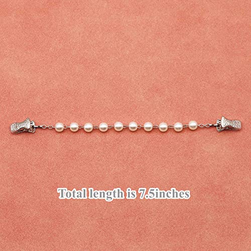 Pearl Sweater Clips Chain Cardigan Brooch Pin