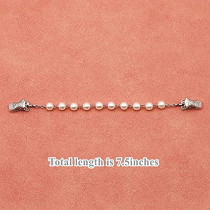 Pearl Sweater Clips Chain Cardigan Brooch Pin