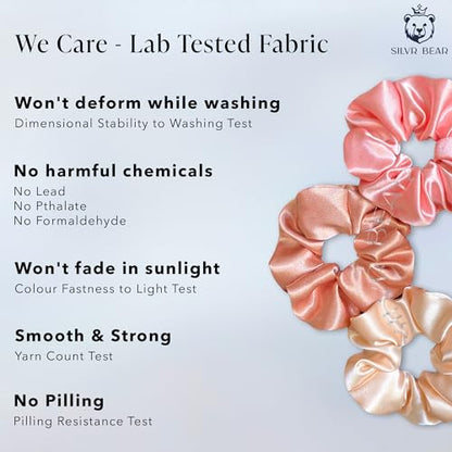 SILVR BEAR Luxury Satin Scrunchies and Hair Ties, Softer than Silk for Thick, Curly, or Thin Hair, Perfect for Women and Girls (Rose Collection) - color: Rose Collection