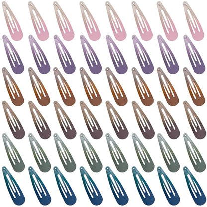48 PCS Small Metal Barrettes For Women Non Slip Water Drop Snap Clips For Thick Thin Fine Hair Classic Accessories,Pink Purple Brown Blue Green,1.97 x 0.5 In - color: Pink Purple Brown Blue Green
