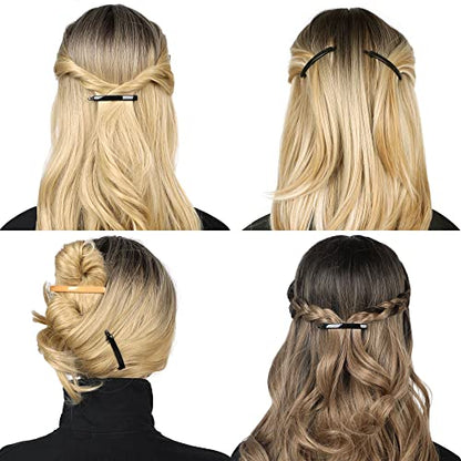 12pcs Hair Barrettes Set for Women and Girls, Hair Clips for Thick Thin Fine Hair, Non-metal Hair Accessories, Non-Slip Grip Handmade Snap Hairpin, BPA Free | Non-metal BPA-free snap hairpins with a non-slip grip for thin, fine or thick hair; handmade in