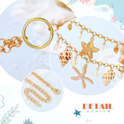 BODIY Seashell Waist Body Chain Starfish Belly Chain Jewelry for Women | Gold Bikini Waist Chain Mermaid Custom Accessories Layered Summer Beach Chain Adjustable for Party Vacation Fashion - color: Gold Layered