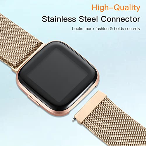 Metal Bands Compatible with Fitbit Versa 2/Versa Lite SE/Versa Band for Women Men, Royal Gold, Small - color: Royal Gold, size: S: 5.5" - 7.5"