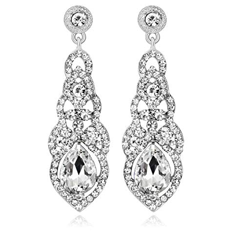 Cute Hollow Crystal Rhinestone Teardrop 8-Shaped Long Dangle Earrings for Women Fashion Strand Jewelry - style: Style06