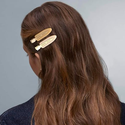 10 Pcs Creaseless No Crease No Bend Flat Hair Clips For Styling Non Slip Makeup Clips For Women Salon Hairstyle,Matte Black Brown Beige - color: Matte Black Brown Beige