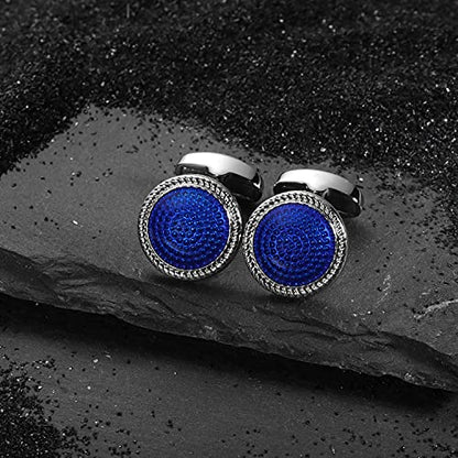 HAWSON Mens Cufflinks and Tuxedo Studs Set in Gift Box, Easy to Wear, Gifts or Jewelry for Men, Wedding Accessories, Designed - color: 2+6 Blue